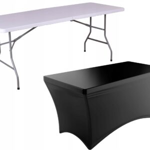 Pokrowiec na stół cateringowy 180cm czarny